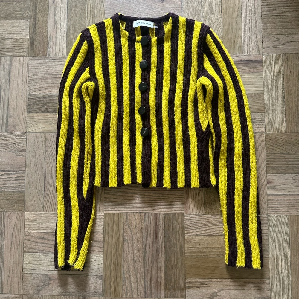 Tory Burch shrunken rib WOOL Cardigan